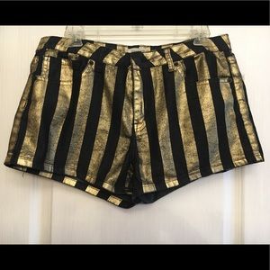 Forever 21 Black and Gold Striped Shorts